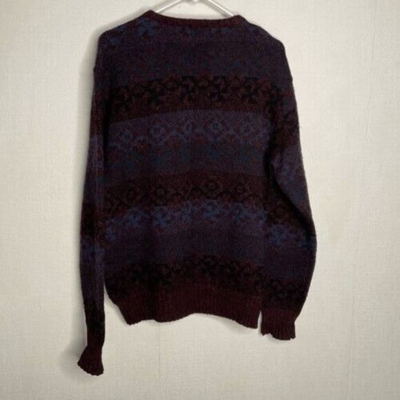 VTG Boundary Waters Mens Size XL Multicolor Wool Grandpa Crewneck Sweater Italy - Picture 6 of 9